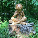 ADORABLE GARDEN DECOR-GLIMPSES OF GOD BOY STATUE