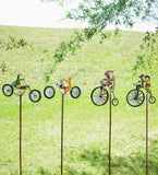 【Mother's day SALES】Frogs on a Vintage Bicycle Metal Wind Spinner