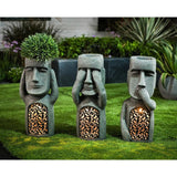 Solar LED Light Easter Island Flowerpot