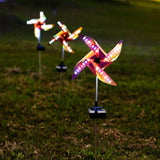 Outdoor Decorative Led Light Solar Lamp Wind Spinner Multi-Color LED Lights Automatic ON/OFF Windmill Waterproof Night Light