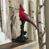 Handmade Cardinal Bird Lighted Art Novelty Lamp Home Decoration