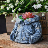 Denim Clothes Pants Resin Flower Pot