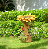 Polyresin Sunflower Bird Bath