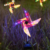 Outdoor Decorative Led Light Solar Lamp Wind Spinner Multi-Color LED Lights Automatic ON/OFF Windmill Waterproof Night Light