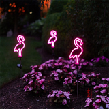 Touch of ECO - Solar LED Neon Pink Flamingo Friendly Garden Stake Light