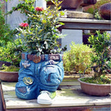 Denim Clothes Pants Resin Flower Pot