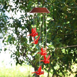 Solar Cardinal Red Bird Wind Chime Light