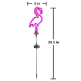 Touch of ECO - Solar LED Neon Pink Flamingo Friendly Garden Stake Light