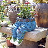 Denim Clothes Pants Resin Flower Pot