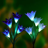 SPRING ARTIFICIAL LILY SOLAR GARDEN STAKE LIGHTS(1 PACK OF 4 LILIES)