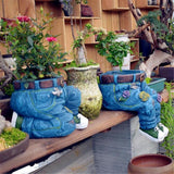 Denim Clothes Pants Resin Flower Pot